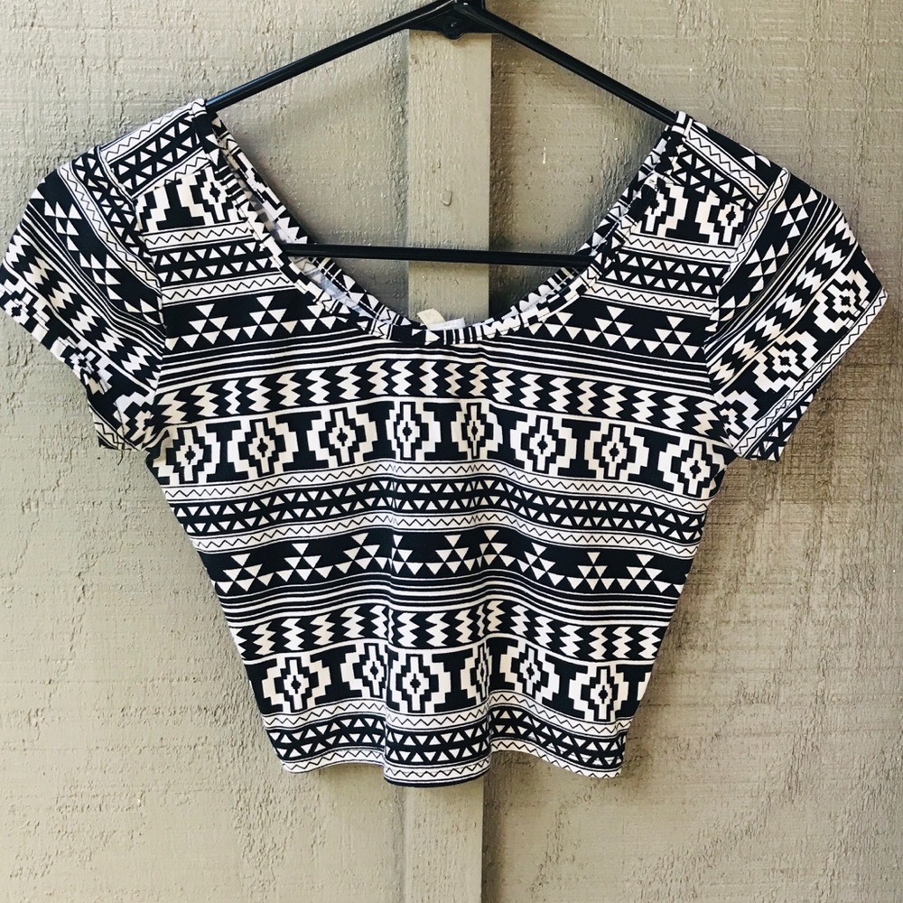 Tribal Print Crop Top